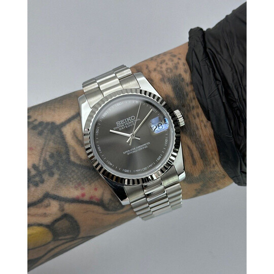 Custom Seiko Mod • Grey Sterile Datejust President • 36mm